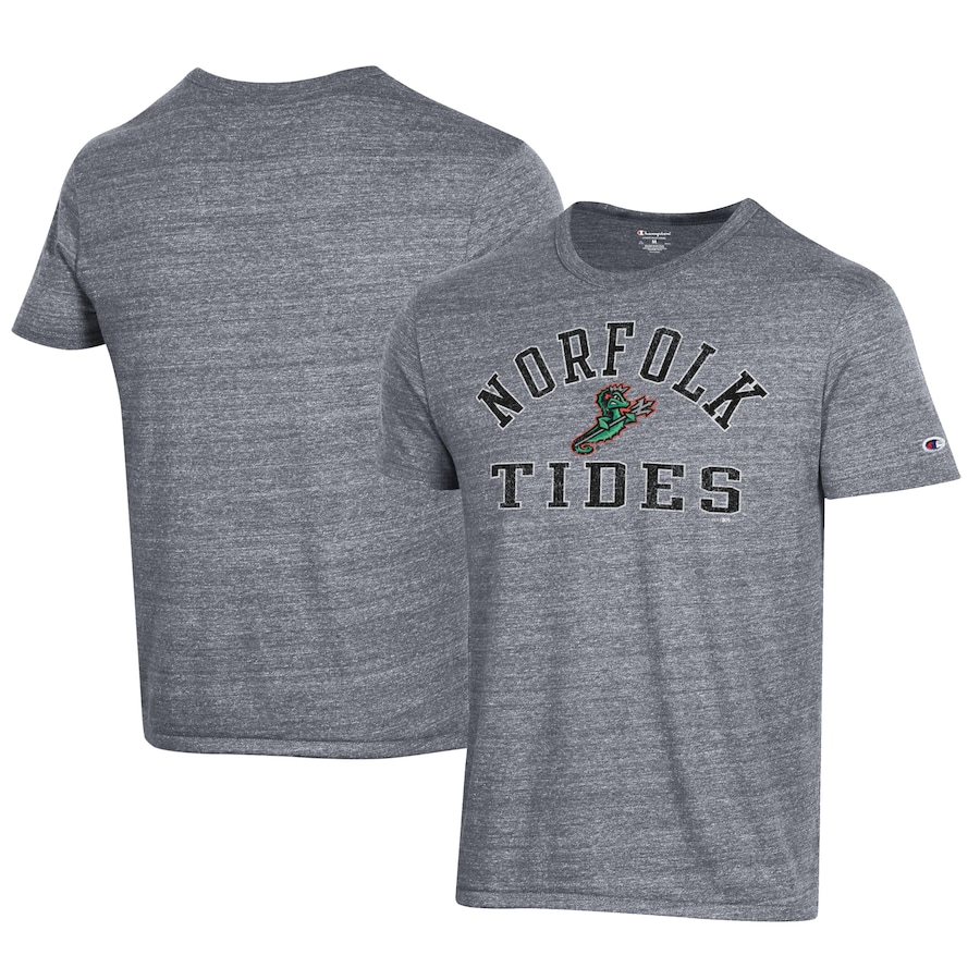 Men's Norfolk Tides Champion Gray Ultimate Tri-Blend T-Shirt