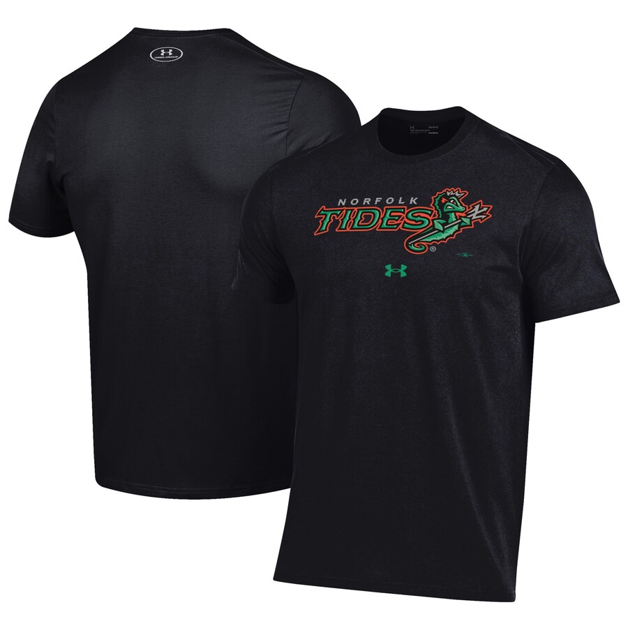 Men's Norfolk Tides Under Armour Black Performance T-Shirt Men's Norfolk Tides Under Armour Black Performance T-Shirt