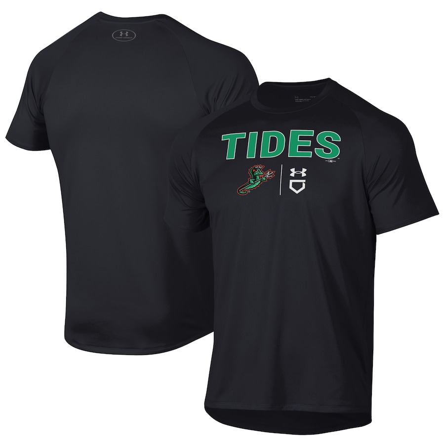 Men's Norfolk Tides Under Armour Black Tech T-Shirt