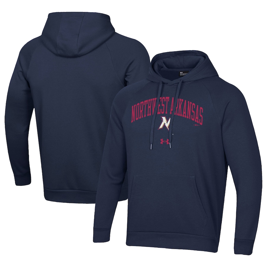 Men's Northwest Arkansas Naturals Under Armour Navy All Day Fleece Pullover Hoodie Men's Northwest Arkansas Naturals Under Armour Navy All Day Fleece Pullover Hoodie