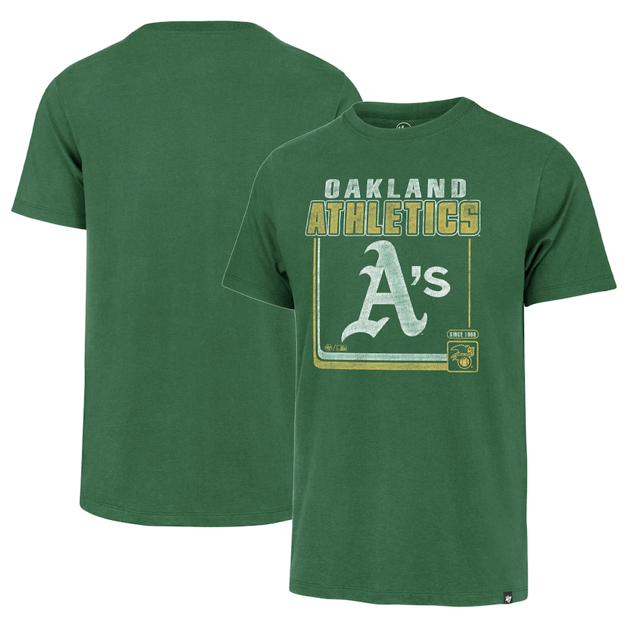 Men's Oakland Athletics '47 Green Borderline Franklin T-shirt Men's Oakland Athletics '47 Green Borderline Franklin T-shirt