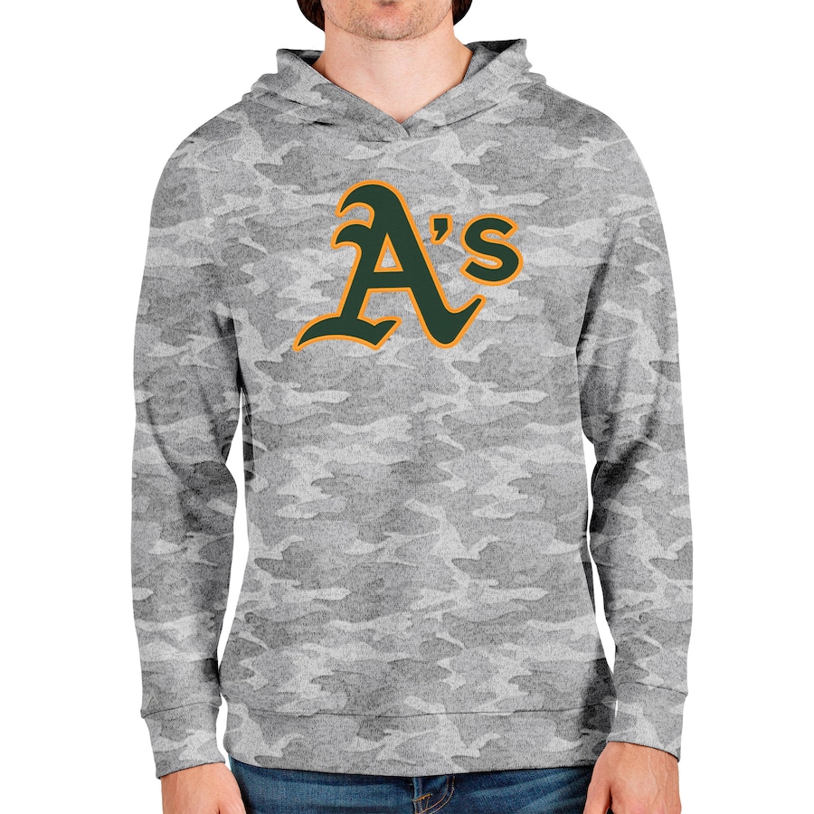 Men's Oakland Athletics Antigua Camo Team Logo Absolute Pullover Hoodie