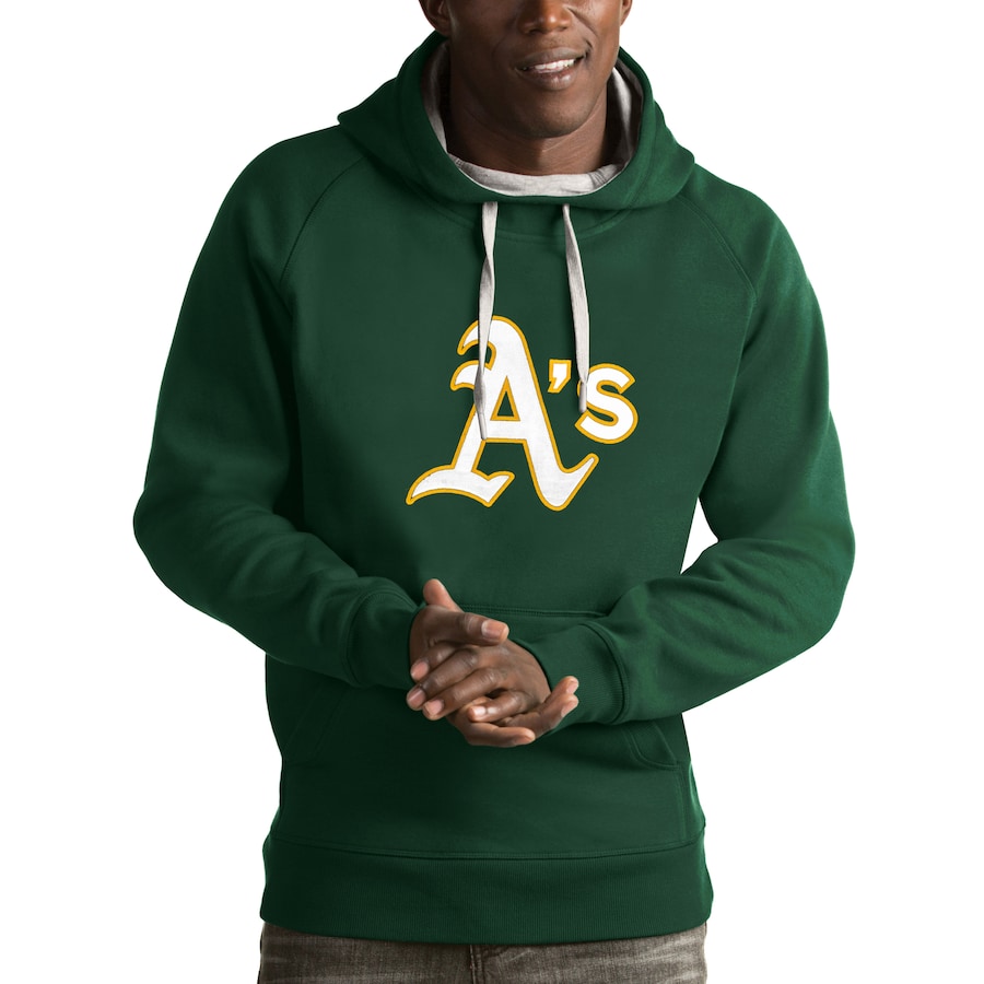 Men's Oakland Athletics Antigua Green Victory Pullover Hoodie