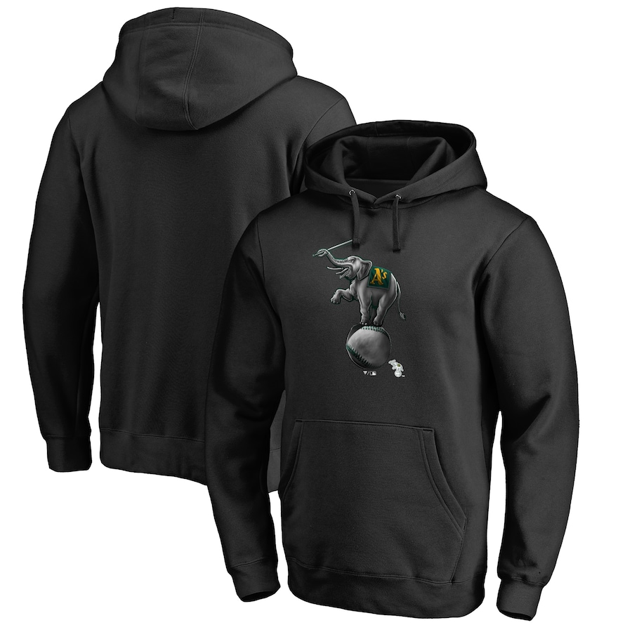 Men's Oakland Athletics Black Midnight Mascot Pullover Hoodie Men's Oakland Athletics Black Midnight Mascot Pullover Hoodie