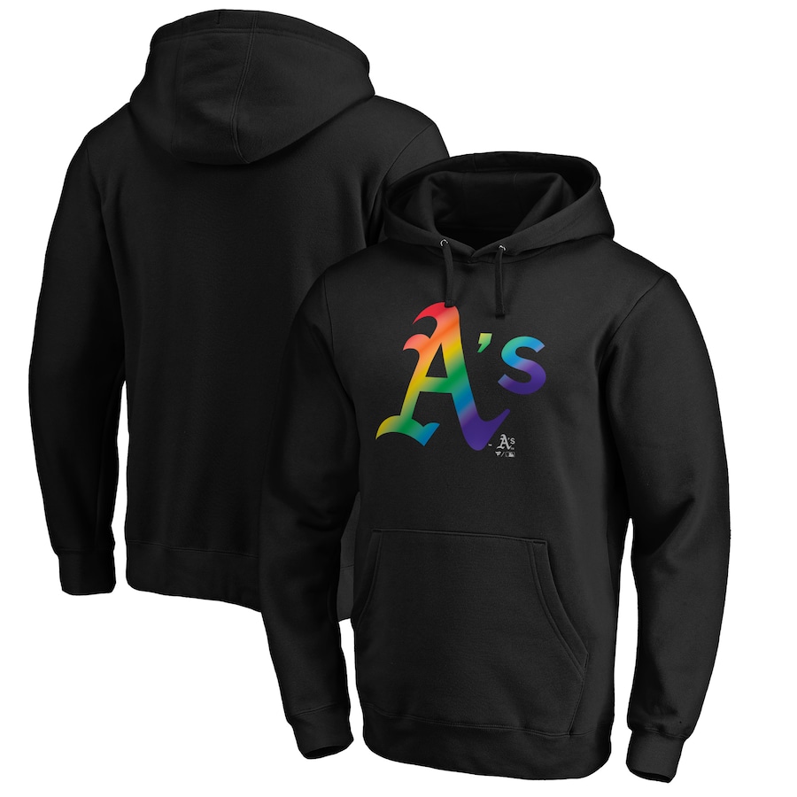 Men's Oakland Athletics Black Team Pride Logo Pullover Hoodie