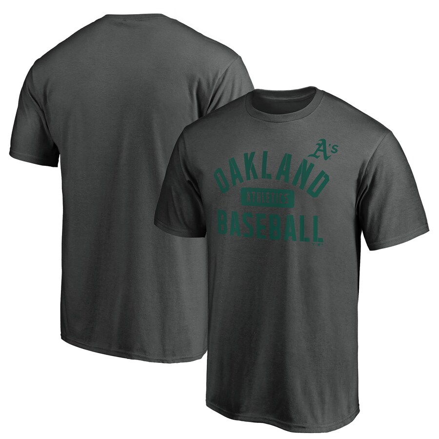Men's Oakland Athletics Charcoal Team Primary Pill T-Shirt Men's Oakland Athletics Charcoal Team Primary Pill T-Shirt