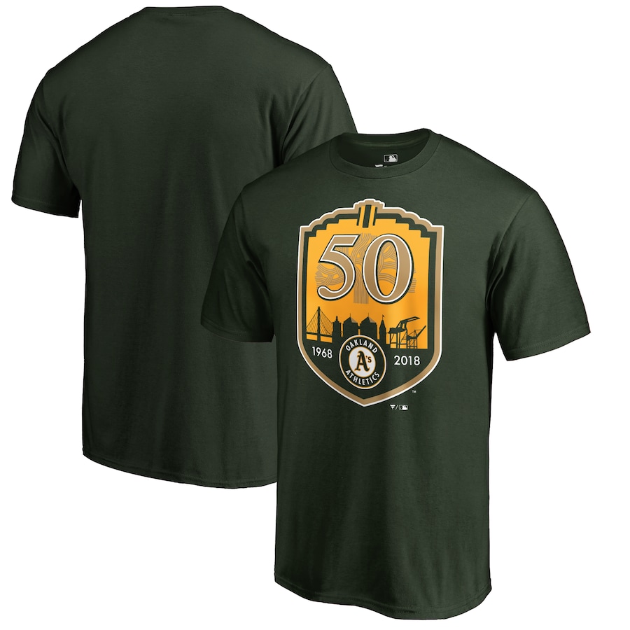 Men's Oakland Athletics Green 50th Anniversary T-Shirt Men's Oakland Athletics Green 50th Anniversary T-Shirt