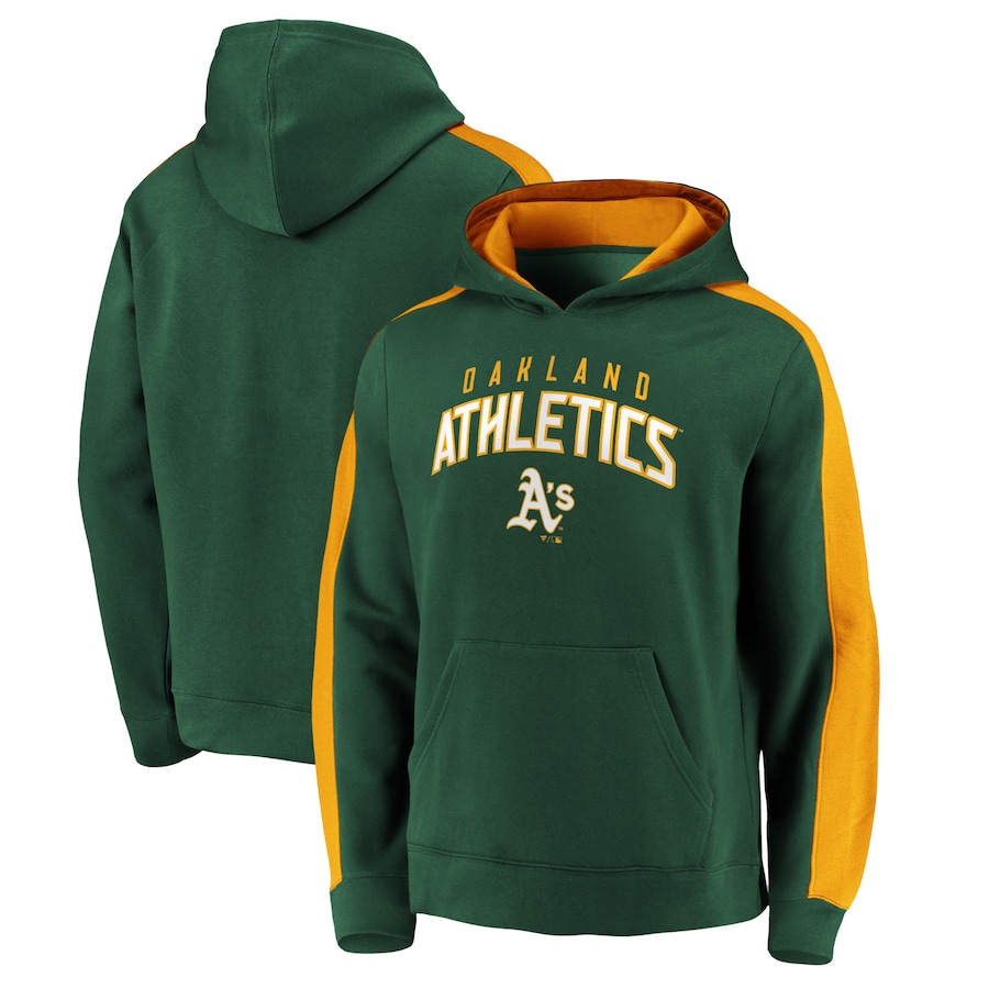 Men's Oakland Athletics Green Gametime Arch Pullover Hoodie