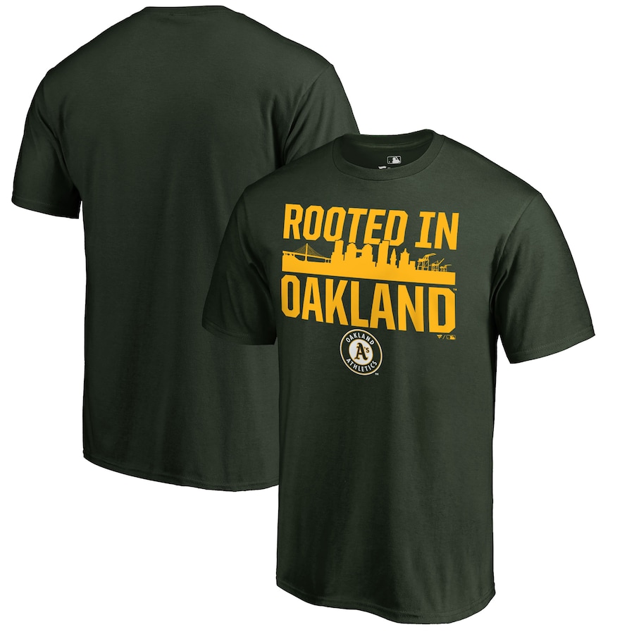 Men's Oakland Athletics Green Hometown Collection Oakland Roots T-Shirt Men's Oakland Athletics Green Hometown Collection Oakland Roots T-Shirt