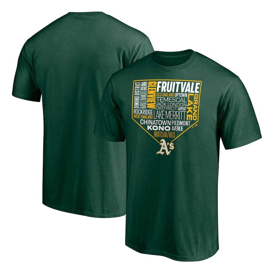 Men's Oakland Athletics Green Neighborhood Play T-Shirt Men's Oakland Athletics Green Neighborhood Play T-Shirt
