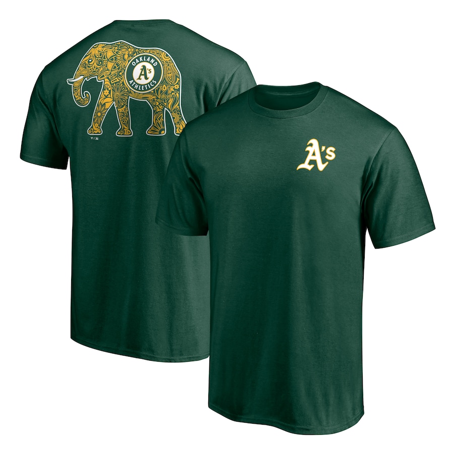 Men's Oakland Athletics Green Paisley Stomper T-Shirt Men's Oakland Athletics Green Paisley Stomper T-Shirt