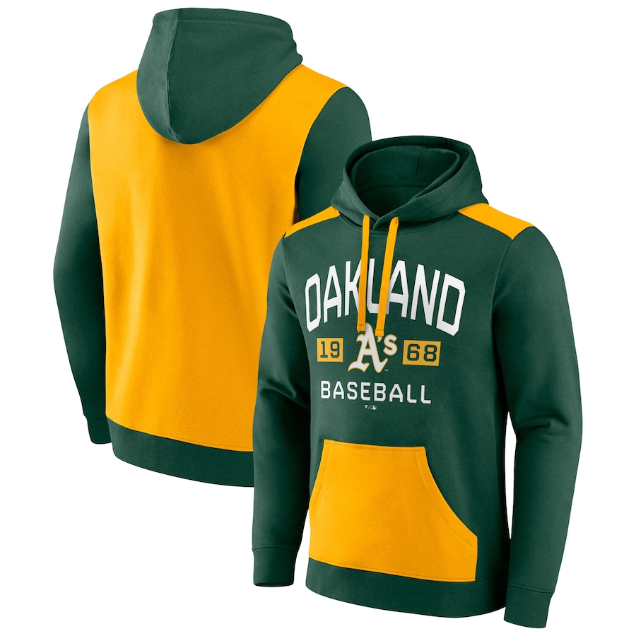 Men's Oakland Athletics Green/Gold Chip In Pullover Hoodie Men's Oakland Athletics Green/Gold Chip In Pullover Hoodie