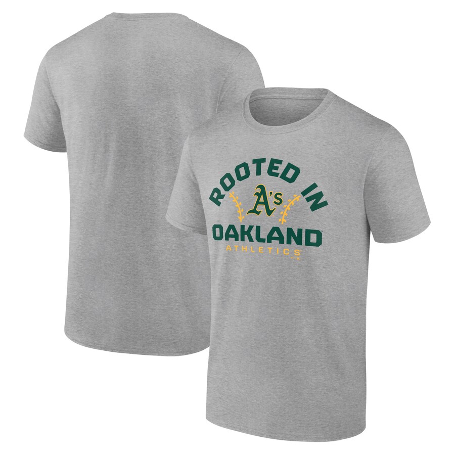 Men's Oakland Athletics Heather Gray Team Go For Two T-Shirt Men's Oakland Athletics Heather Gray Team Go For Two T-Shirt
