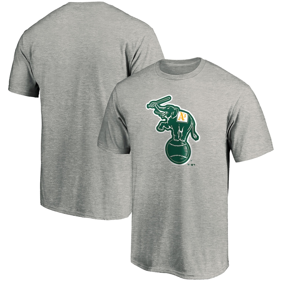 Men's Oakland Athletics Heathered Gray Cooperstown Collection Forbes Team T-Shirt