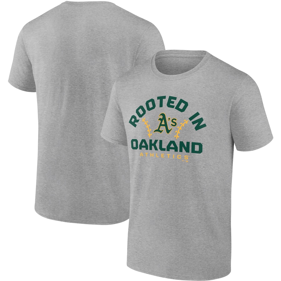 Men's Oakland Athletics Heathered Gray Iconic Go for Two T-Shirt