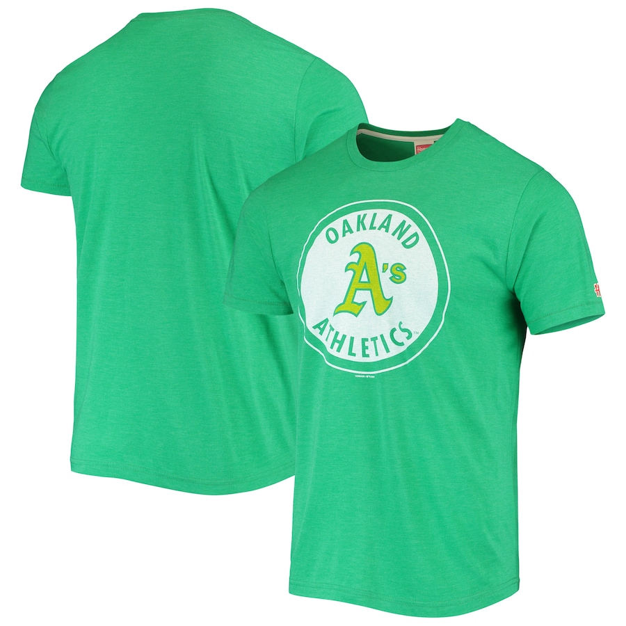 Men's Oakland Athletics Homage Kelly Green Hand-Drawn Logo Tri-Blend T-Shirt Men's Oakland Athletics Homage Kelly Green Hand-Drawn Logo Tri-Blend T-Shirt