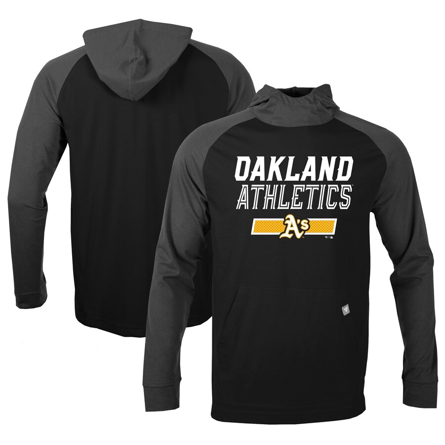 Men's Oakland Athletics Levelwear Black/Charcoal Uproar Undisputed Pullover Hoodie Men's Oakland Athletics Levelwear Black/Charcoal Uproar Undisputed Pullover Hoodie