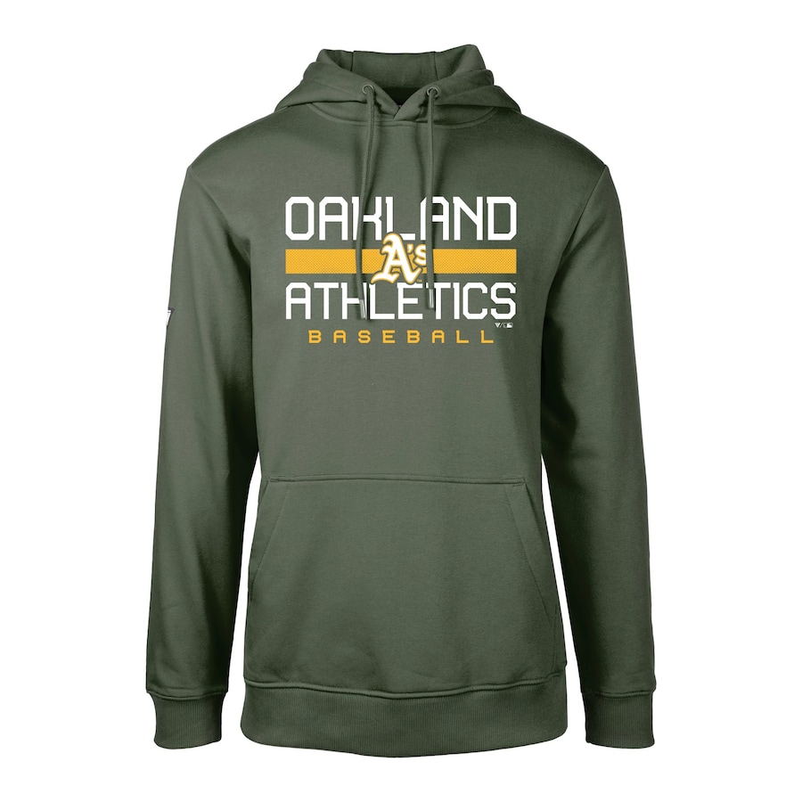 Men's Oakland Athletics Levelwear Forest Green Podium Dugout Fleece Hoodie Men's Oakland Athletics Levelwear Forest Green Podium Dugout Fleece Hoodie