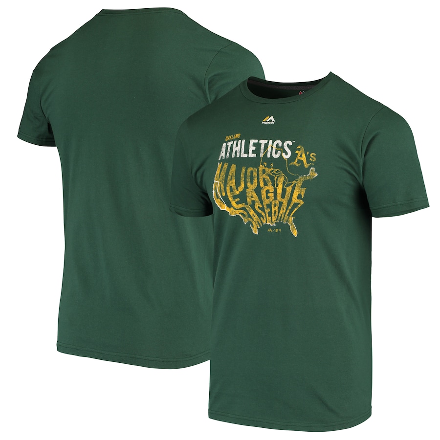Men's Oakland Athletics Majestic Green Victory Streak T-Shirt Men's Oakland Athletics Majestic Green Victory Streak T-Shirt