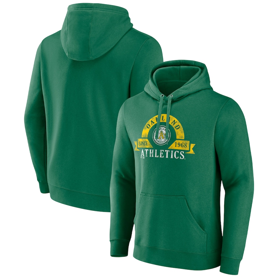Men's Oakland Athletics Majestic Kelly Green Alternate Utility Pullover Hoodie Men's Oakland Athletics Majestic Kelly Green Alternate Utility Pullover Hoodie