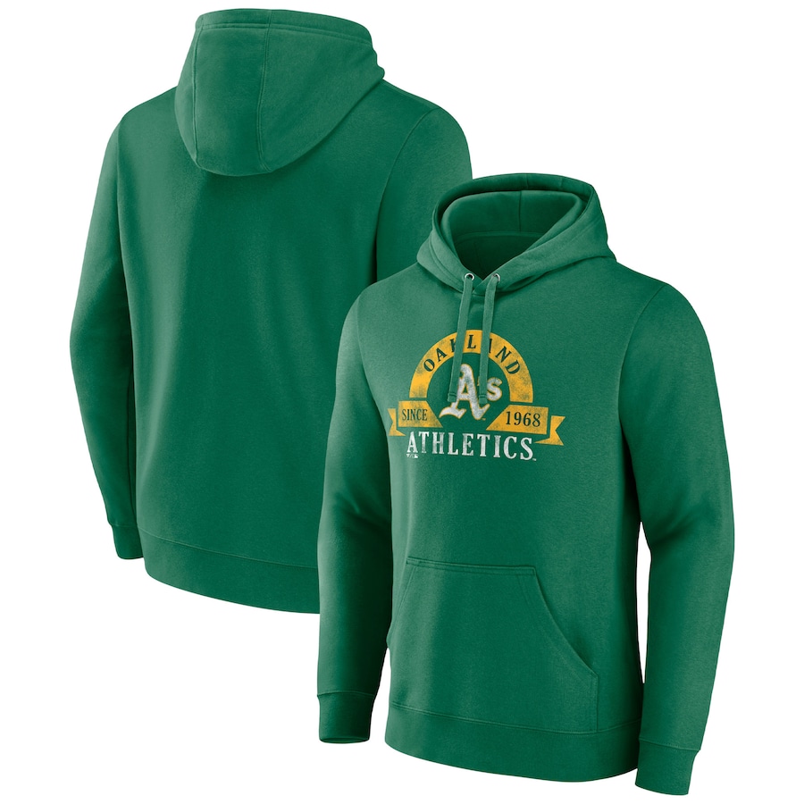 Men's Oakland Athletics Majestic Kelly Green Utility Pullover Hoodie Men's Oakland Athletics Majestic Kelly Green Utility Pullover Hoodie