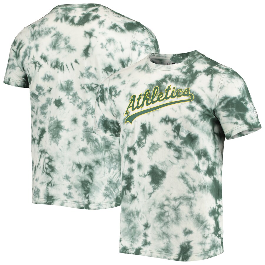 Men's Oakland Athletics New Era Green Team Tie-Dye T-Shirt Men's Oakland Athletics New Era Green Team Tie-Dye T-Shirt