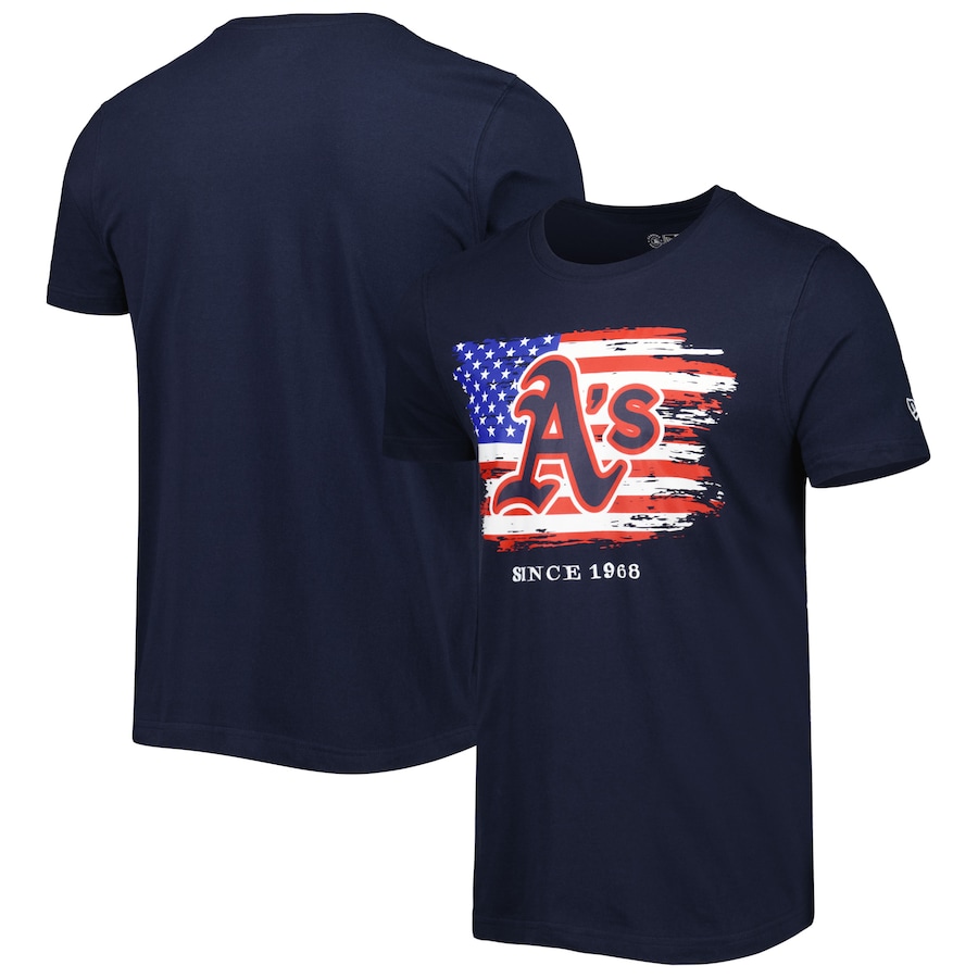 Men's Oakland Athletics New Era Navy 4th of July Jersey T-Shirt