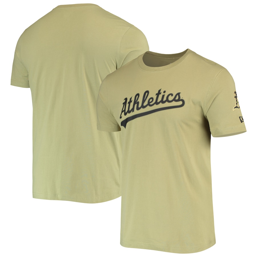 Men's Oakland Athletics New Era Olive Brushed Armed Forces T-Shirt Men's Oakland Athletics New Era Olive Brushed Armed Forces T-Shirt