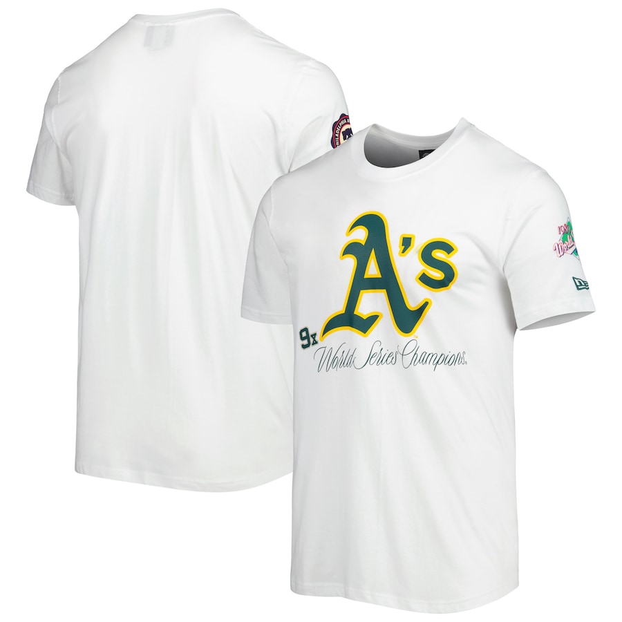 Men's Oakland Athletics New Era White Historical Championship T-Shirt