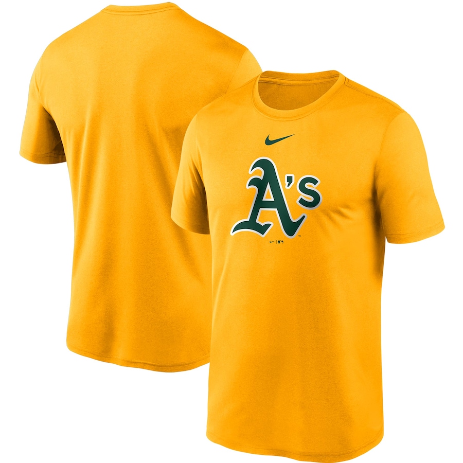 Men's Oakland Athletics Nike Gold Large Logo Legend Performance T-Shirt