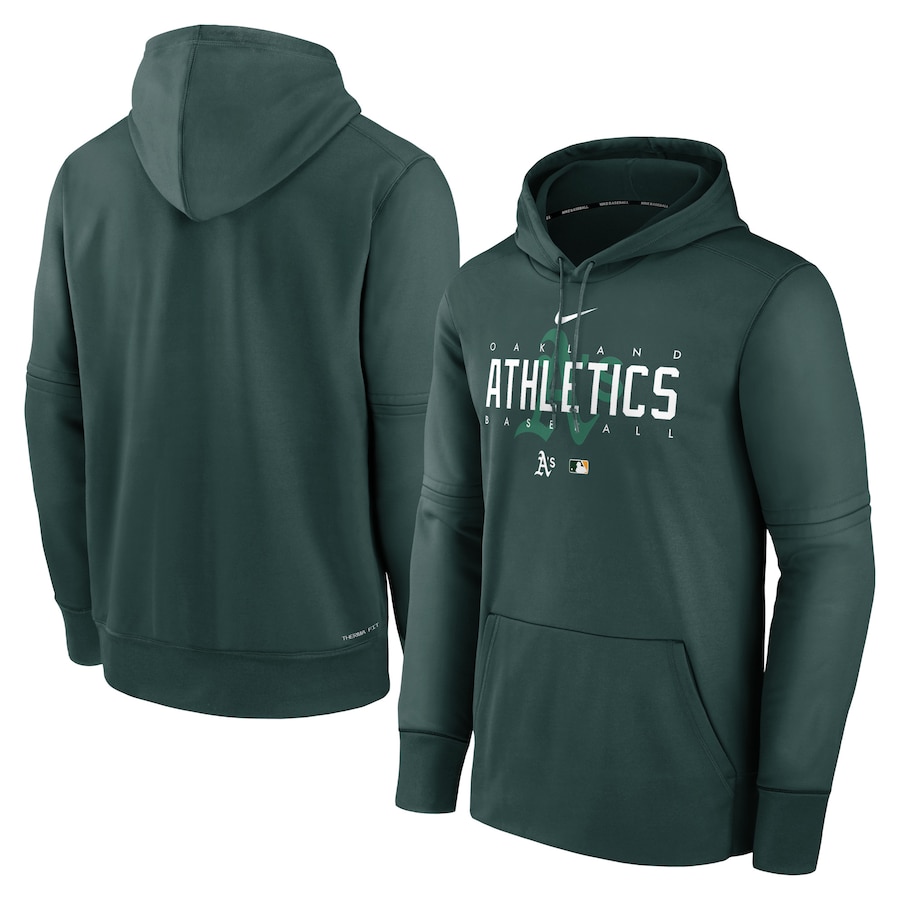 Men's Oakland Athletics Nike Green Authentic Collection Pregame Performance Pullover Hoodie Men's Oakland Athletics Nike Green Authentic Collection Pregame Performance Pullover Hoodie