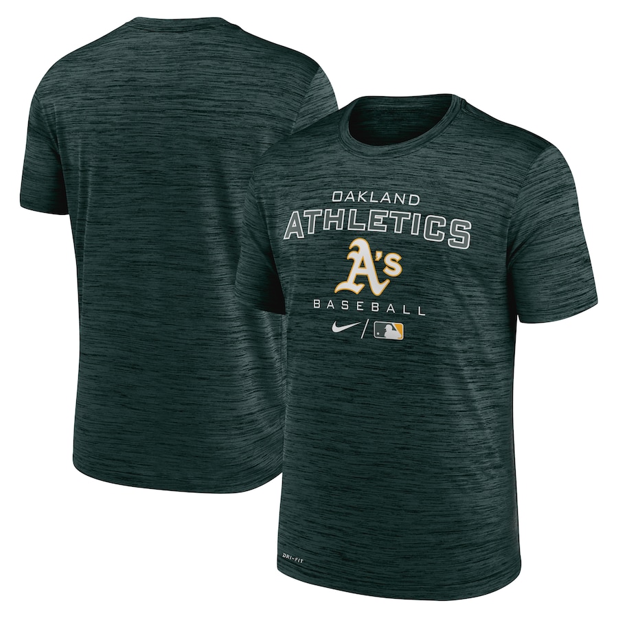 Men's Oakland Athletics Nike Green Authentic Collection Velocity Practice Performance T-Shirt