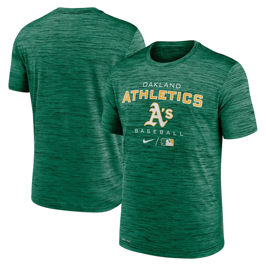 Men's Oakland Athletics Nike Green Authentic Collection Velocity Practice Performance T-Shirt