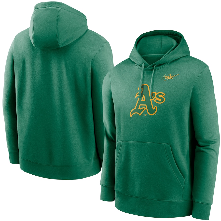 Men's Oakland Athletics Nike Green Cooperstown Collection Logo Club Pullover Hoodie Men's Oakland Athletics Nike Green Cooperstown Collection Logo Club Pullover Hoodie