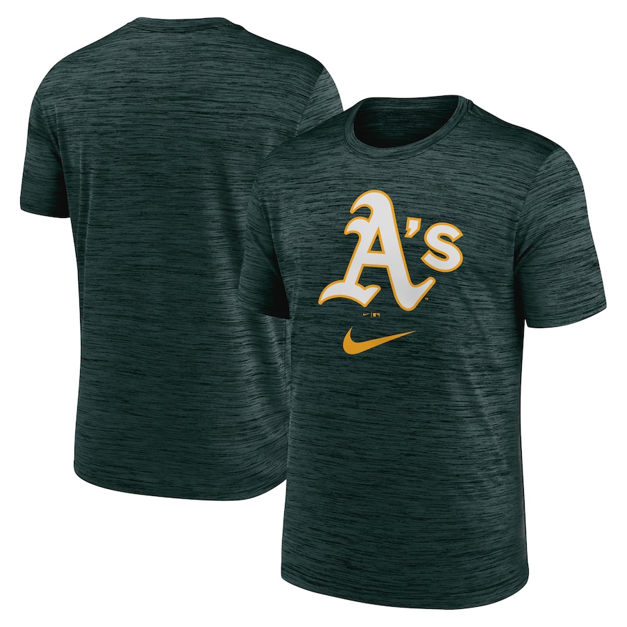 Men's Oakland Athletics Nike Green Logo Velocity Performance T-Shirt