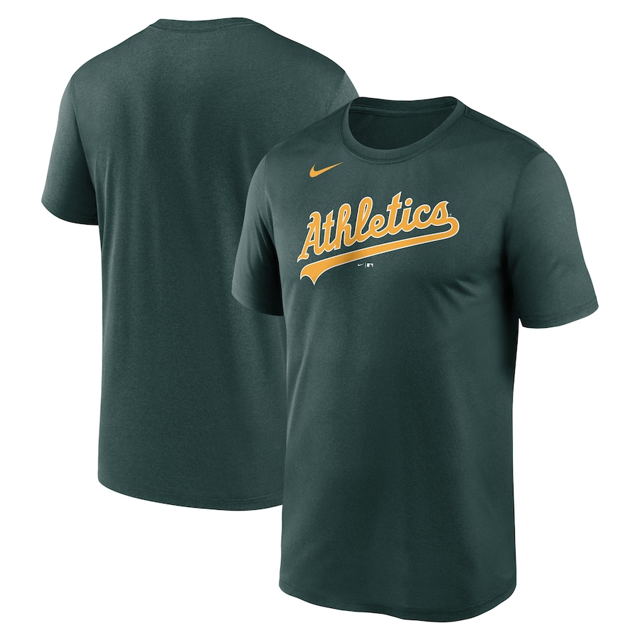 Men's Oakland Athletics Nike Green New Legend Wordmark T-Shirt Men's Oakland Athletics Nike Green New Legend Wordmark T-Shirt