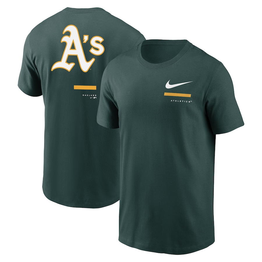 Men's Oakland Athletics Nike Green Over the Shoulder T-Shirt