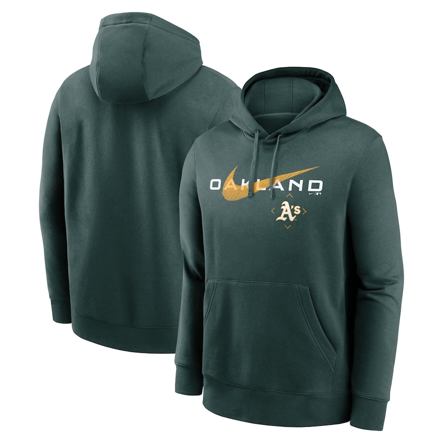 Men's Oakland Athletics Nike Green Swoosh NeighborHOOD Pullover Hoodie Men's Oakland Athletics Nike Green Swoosh NeighborHOOD Pullover Hoodie
