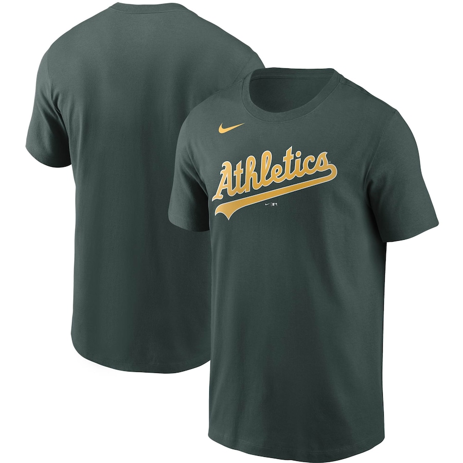 Men's Oakland Athletics Nike Green Team Wordmark T-Shirt Men's Oakland Athletics Nike Green Team Wordmark T-Shirt