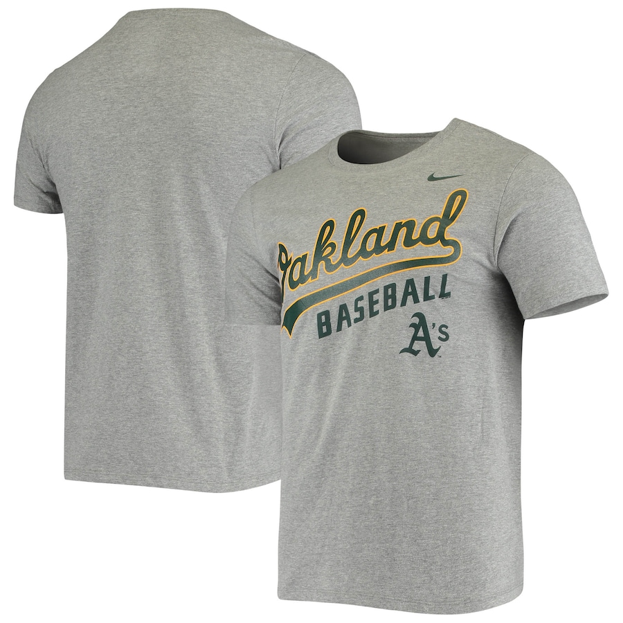 Men's Oakland Athletics Nike Heathered Gray Practice Away T-Shirt Men's Oakland Athletics Nike Heathered Gray Practice Away T-Shirt