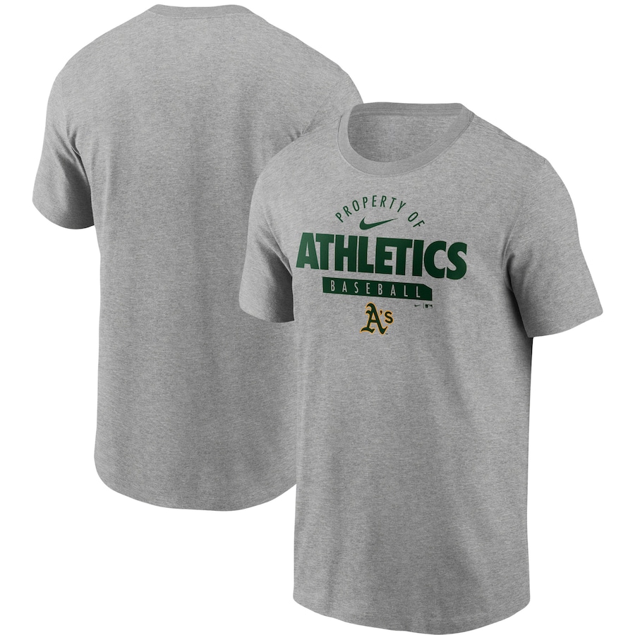 Men's Oakland Athletics Nike Heathered Gray Primetime Property Of Practice T-Shirt Men's Oakland Athletics Nike Heathered Gray Primetime Property Of Practice T-Shirt