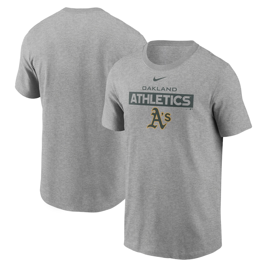 Men's Oakland Athletics Nike Heathered Gray Team T-Shirt Men's Oakland Athletics Nike Heathered Gray Team T-Shirt