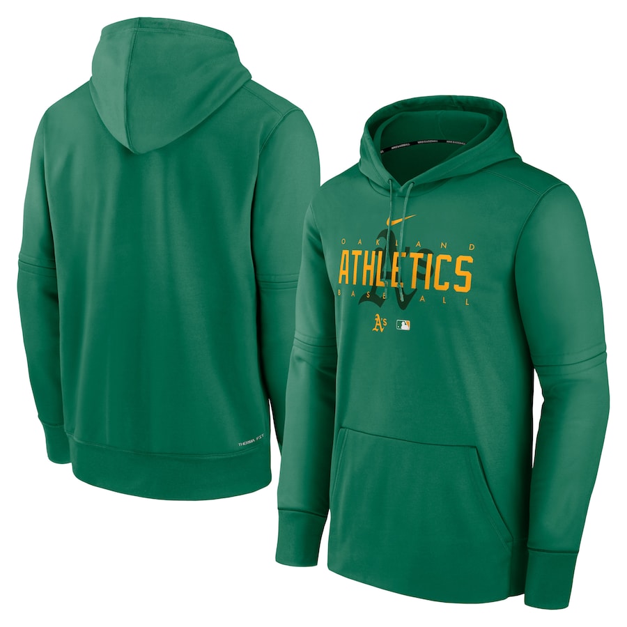 Men's Oakland Athletics Nike Kelly Green Authentic Collection Pregame Performance Pullover Hoodie Men's Oakland Athletics Nike Kelly Green Authentic Collection Pregame Performance Pullover Hoodie