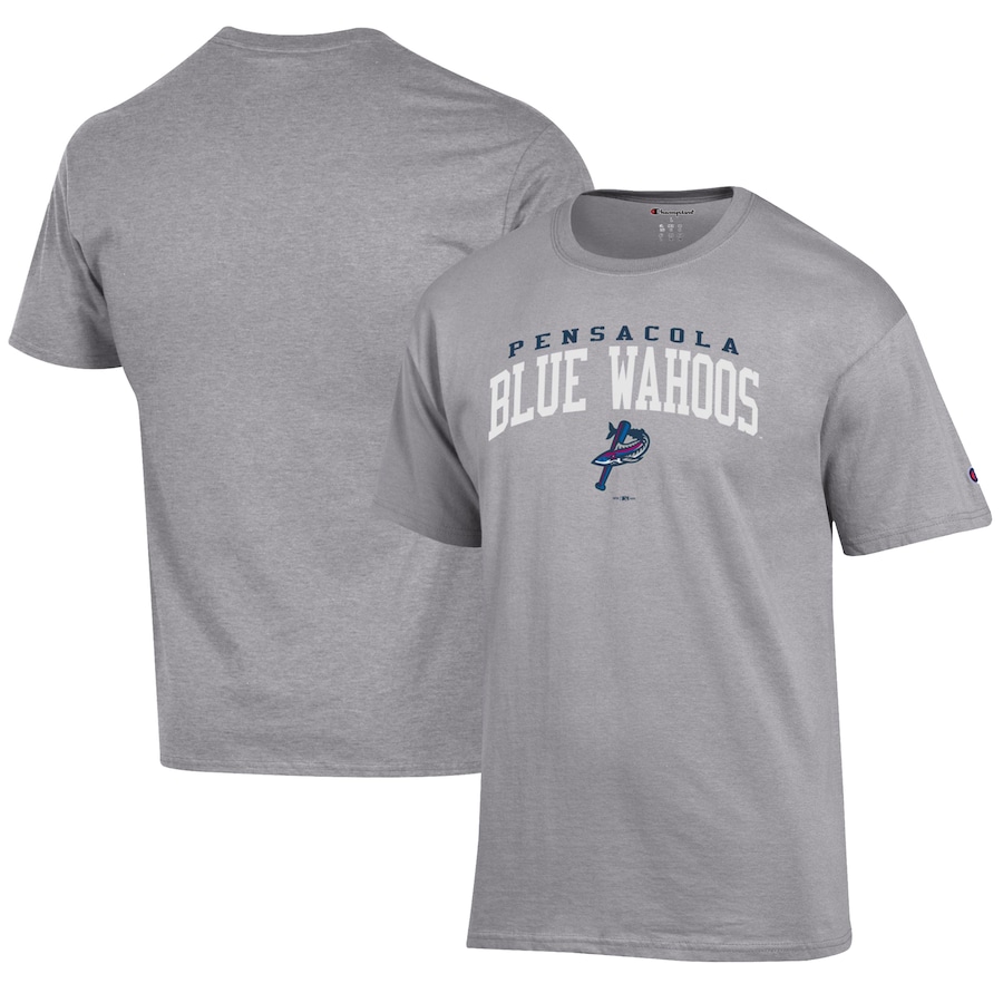 Men's Pensacola Blue Wahoos Champion Gray Jersey T-Shirt