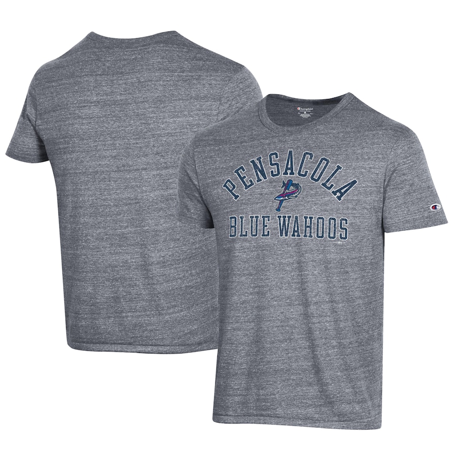Men's Pensacola Blue Wahoos Champion Gray Ultimate Tri-Blend T-Shirt