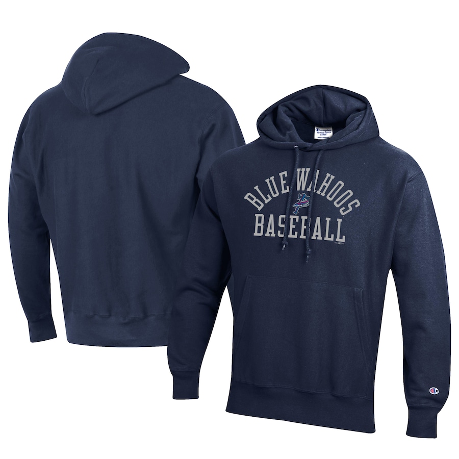 Men's Pensacola Blue Wahoos Champion Navy Baseball Reverse Weave Pullover Hoodie