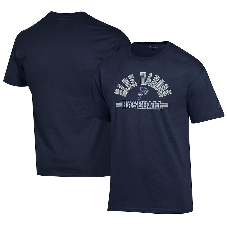 Men's Pensacola Blue Wahoos Champion Navy Jersey T-Shirt