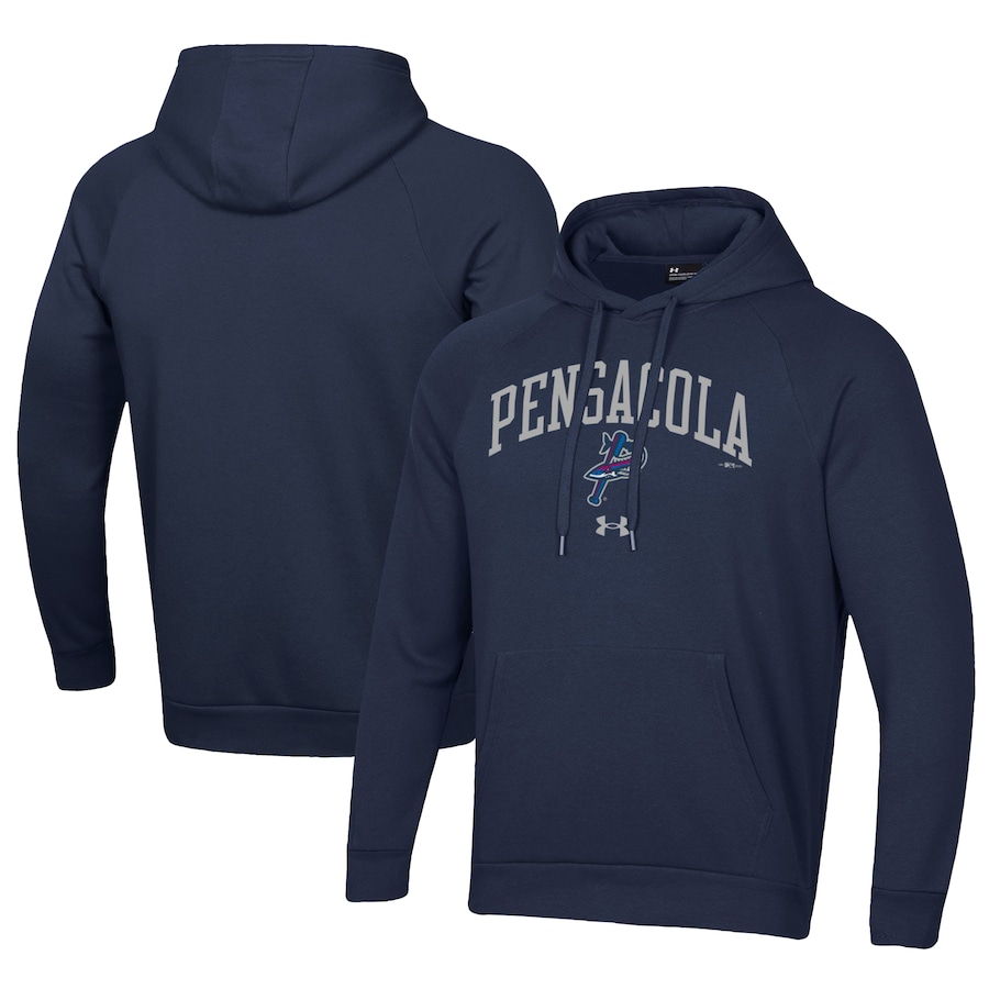 Men's Pensacola Blue Wahoos Under Armour Navy All Day Fleece Pullover Hoodie