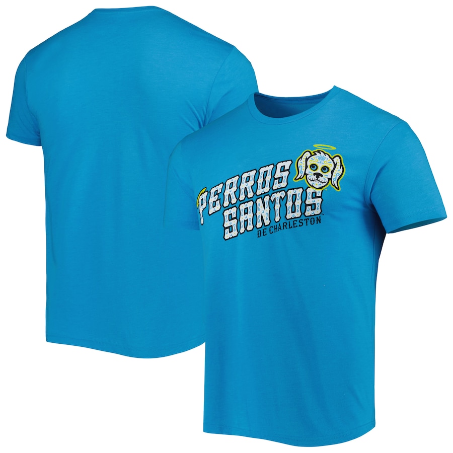 Men's Perros Santos de Charleston Turquoise Copa de la Diversion Home Tri-Blend T-Shirt Men's Perros Santos de Charleston Turquoise Copa de la Diversion Home Tri-Blend T-Shirt