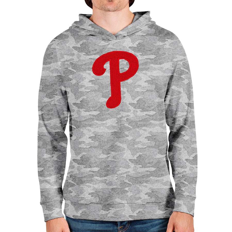 Men's Philadelphia Phillies Antigua Camo Team Logo Absolute Pullover Hoodie